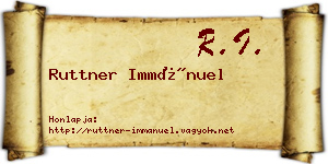 Ruttner Immánuel névjegykártya